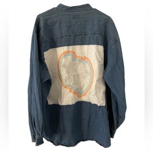 Vintage Jordache Denim Graphic Button Down Large